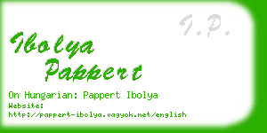 ibolya pappert business card